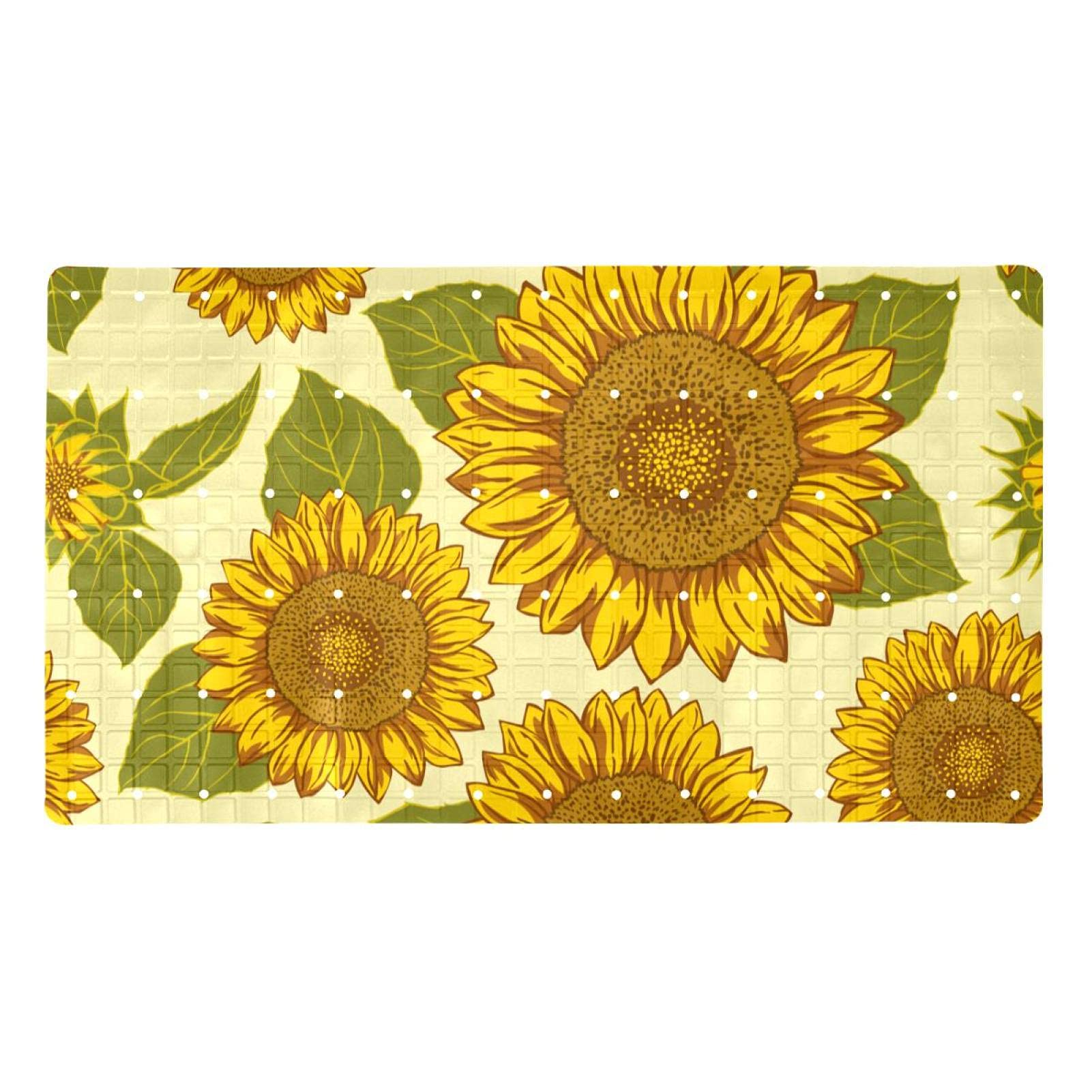 Tapis de bain pour s'asseoir doux et antidérapant avec trous de drainage