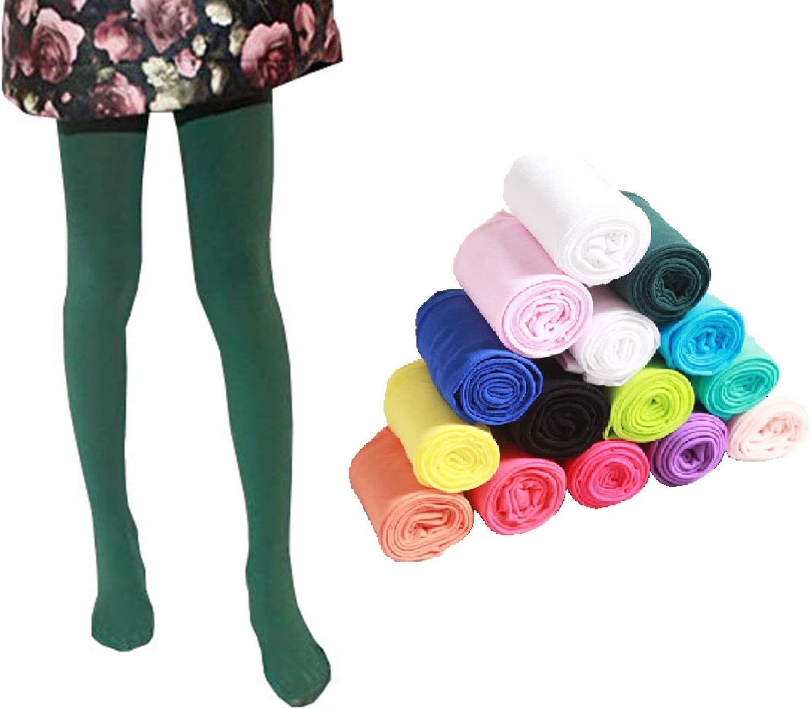 The Dance BibleKid Girls Stretchable Stockings Bright Color Footed Ballet Dance Tights