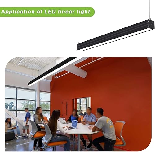Miniatura 7 de hykolity Luz lineal LED enlazable, 4 pies regulable, 40 W 4800 lm 3 CCT seleccionables, conexión sin costuras, lámpara LED suspendida para el hogar,