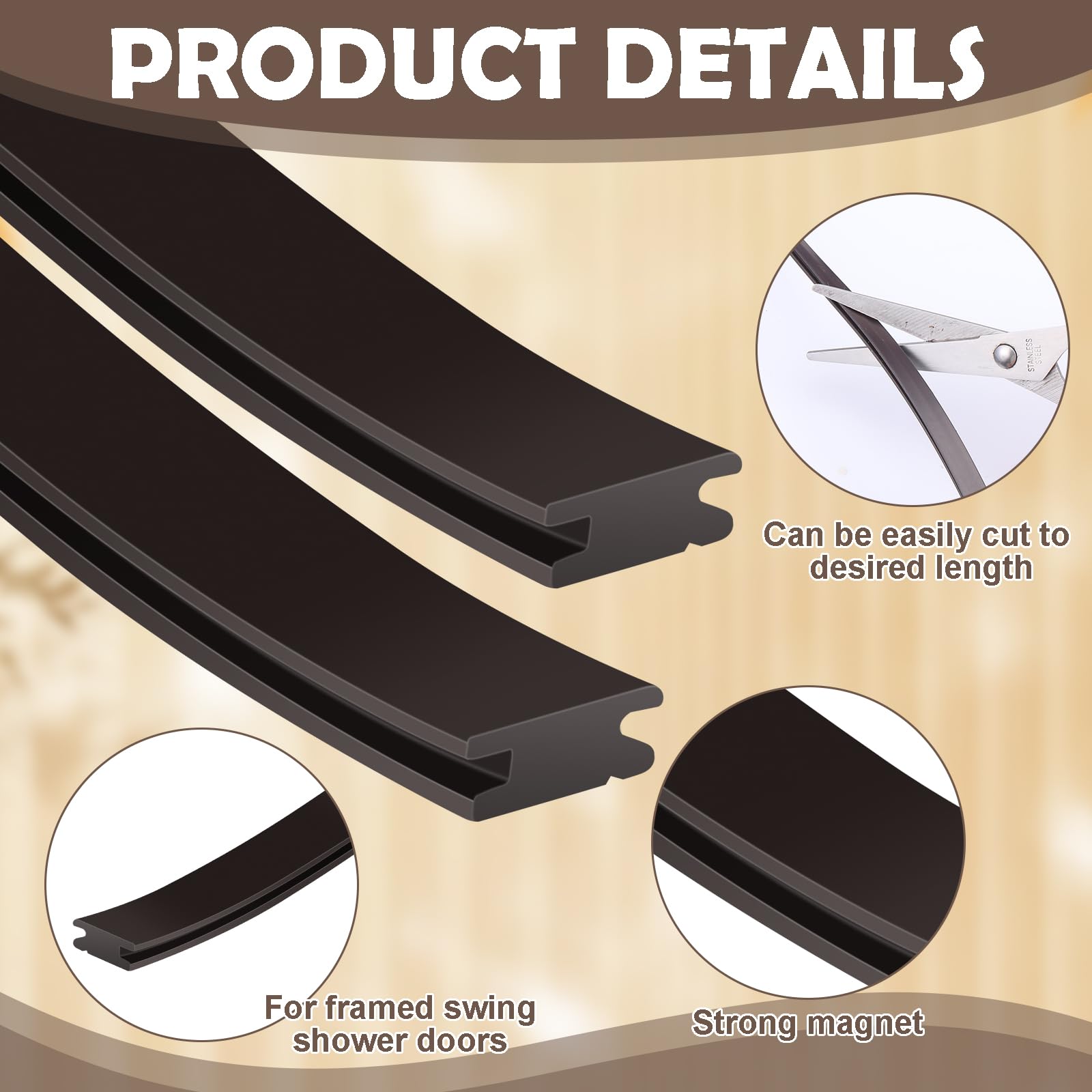 Amazon.com: Wonderjune 75 Inch Shower Door Magnetic Strip