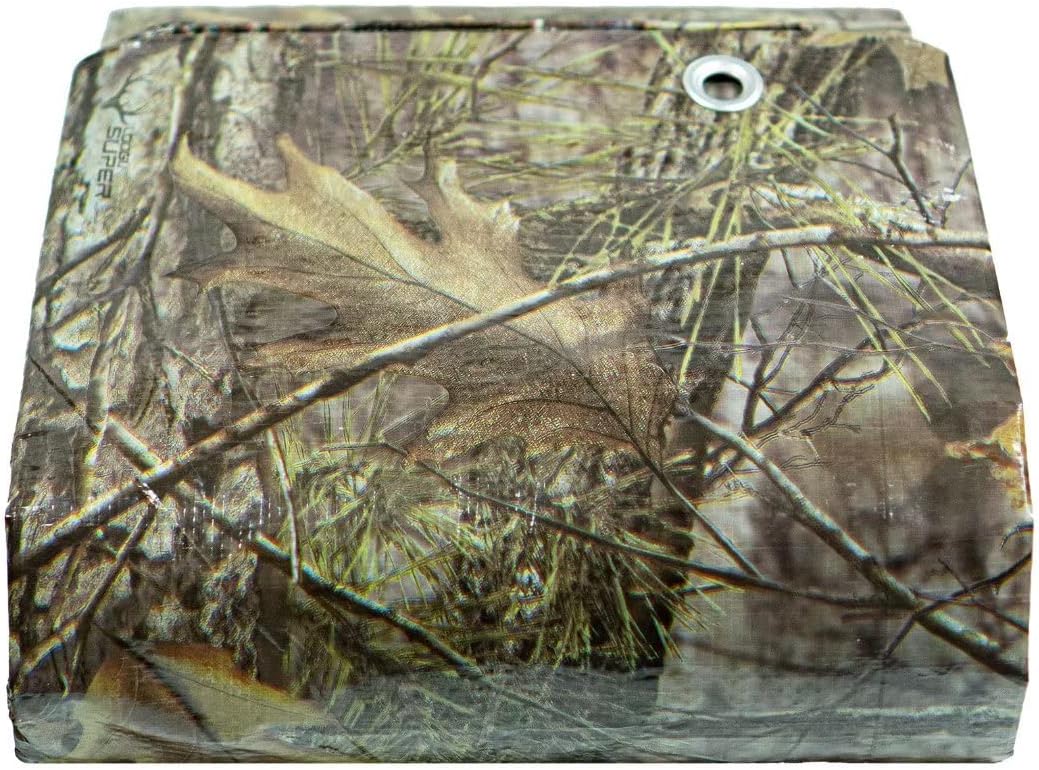 LOOGU Heavy Duty Waterproof Tarp, Bionic Tree Camo Multi Purpose Poly Cover 8mil