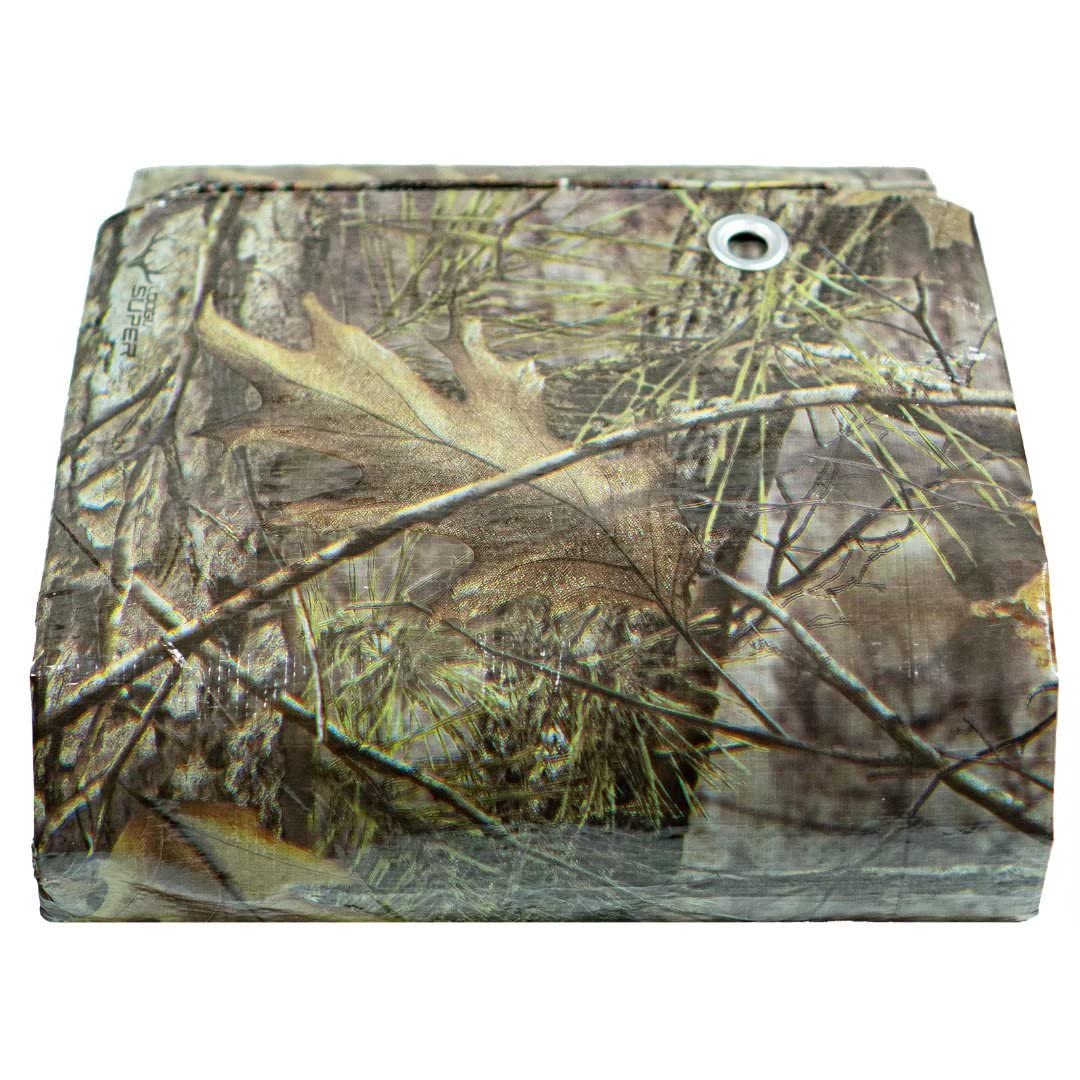 LOOGU Heavy Duty Waterproof Tarp, Bionic Tree Camo Multi Purpose Poly Cover 8mil