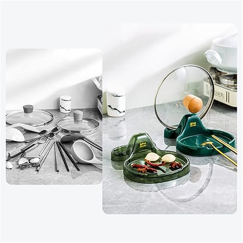 Miniatura 4 de Soporte para espátula de cocina multifunción con soporte para tapa, soporte versátil para tapa de olla resistente al calor y respetuoso con el medio