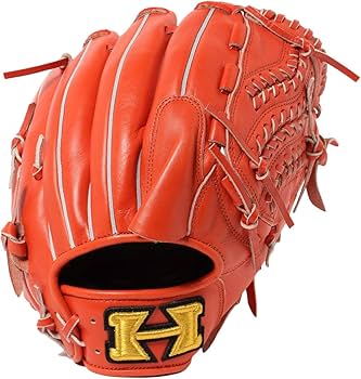 【未使用】HI-GOLD ハイゴールド オレンジ色のレザーグローブ 硬式 未使用】HI-GOLD ハイゴールド オレンジ色のレザーグローブ 硬式