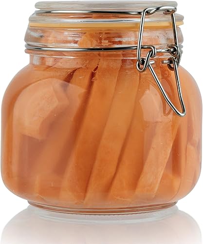 Galashield Tarros de vidrio con tapas, tarros de almacenamiento de alimentos con tapas herméticas, a prueba de fugas, tarros de vidrio de cocina 25 Galashield Tarros de vidrio con tapas, tarros de almacenamiento de alimentos con tapas herméticas, a prueba de fugas, tarros de vidrio de cocina 25