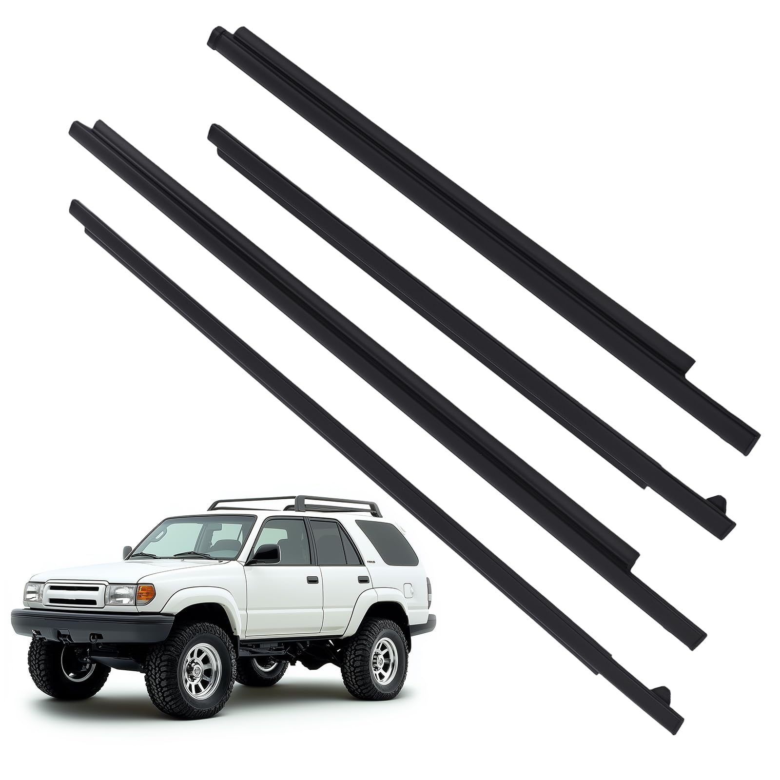 maXpeedingrods 4Pcs Window Weather Stripping Seal Strip Compatible with Toyota 4Runner 1996-2001, Window Trim Seal Replaces# 68162-35010, 68163-35010, 68164-35010, 68161-35010