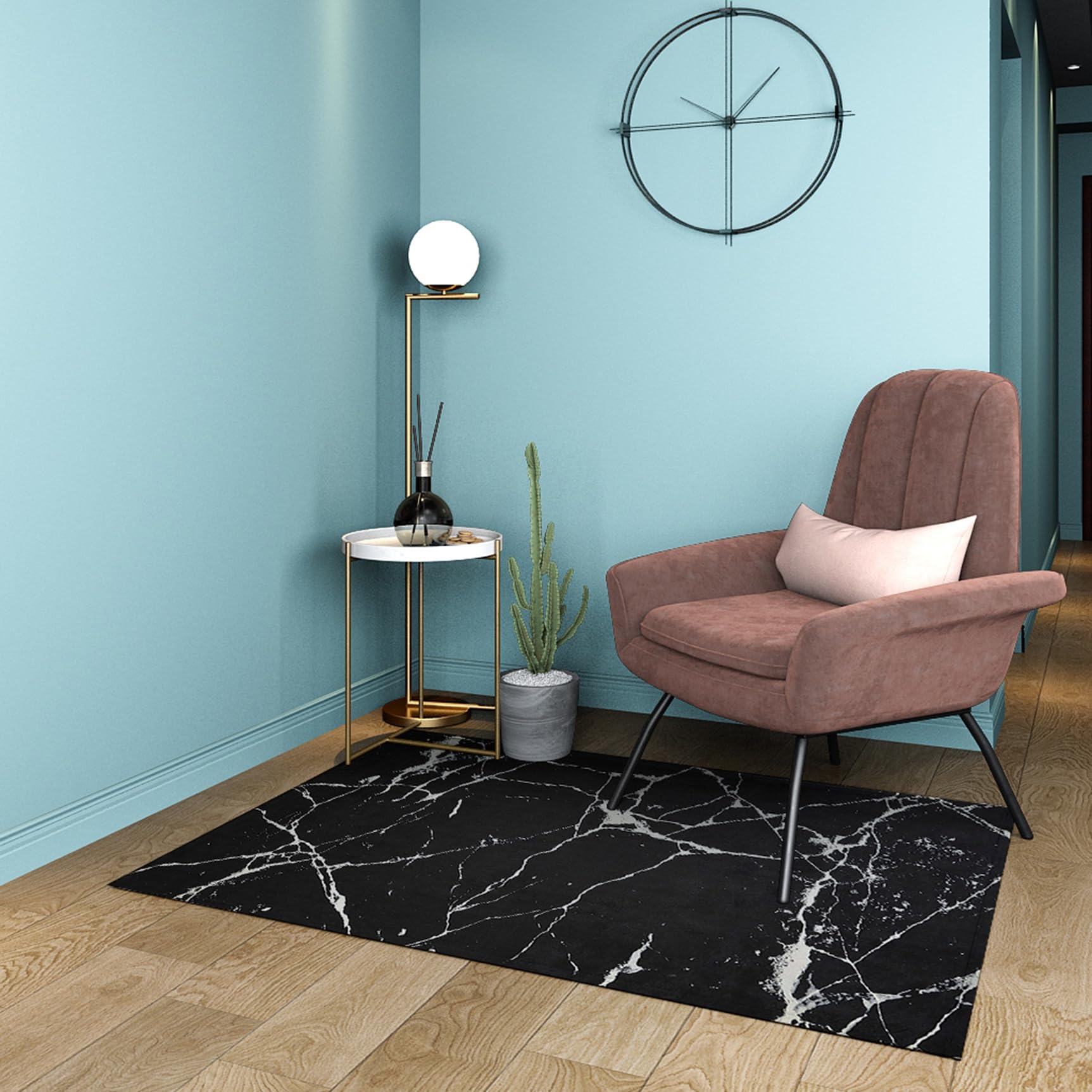 Passatoia Cucina 80 x 220 cm Antiscivolo, Idrorepellente, Facile da Pulire, Resistente, Lavabile Tappeto Runner Corridoio per Soggiorno Camera da Letto Corridoio, D