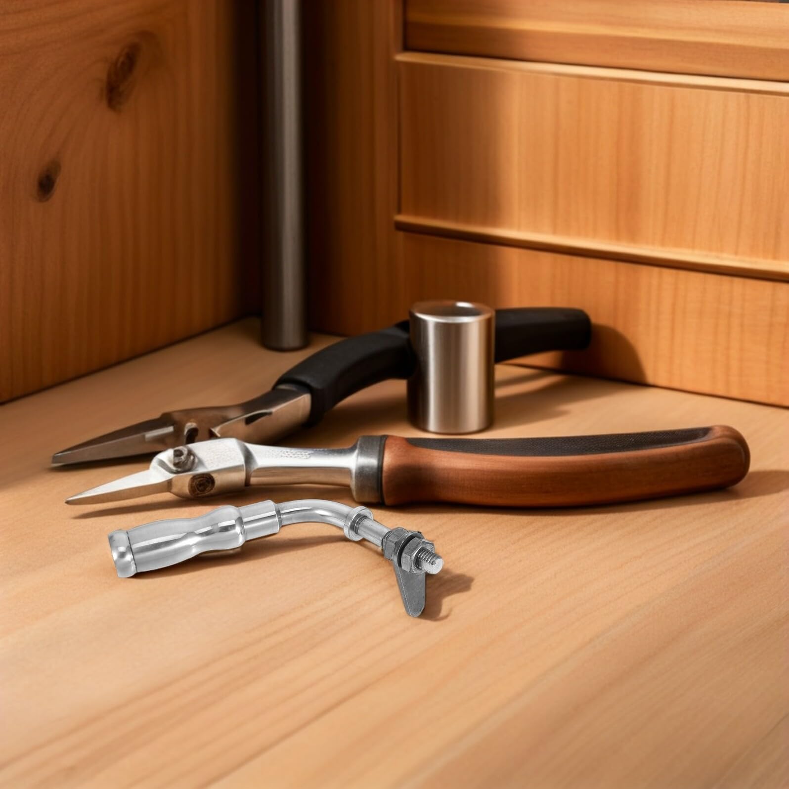 Levemolo Ersatz Kamingriff Edelstahl Rutschfest Komfortabel Kaminbesteckgriff Rustikaler Holzofen Zubehör