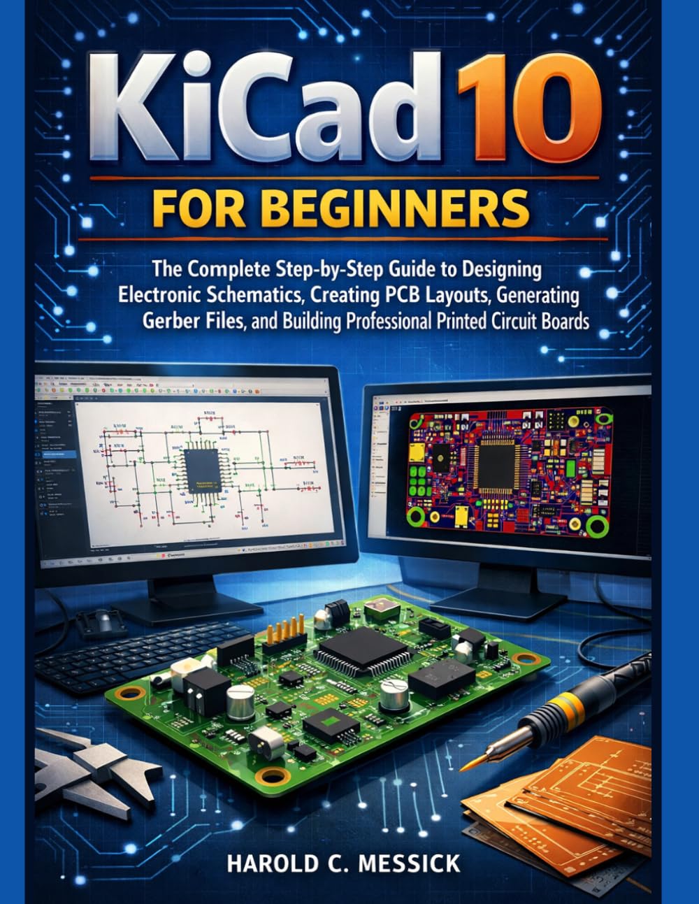 KiCad 10 for Beginners: The Complete Step-by-Step Guide to Designing Electronic Schematics, Creating PCB Layouts, Generating Gerber Files, and Building Professional Printed Circuit Boards.