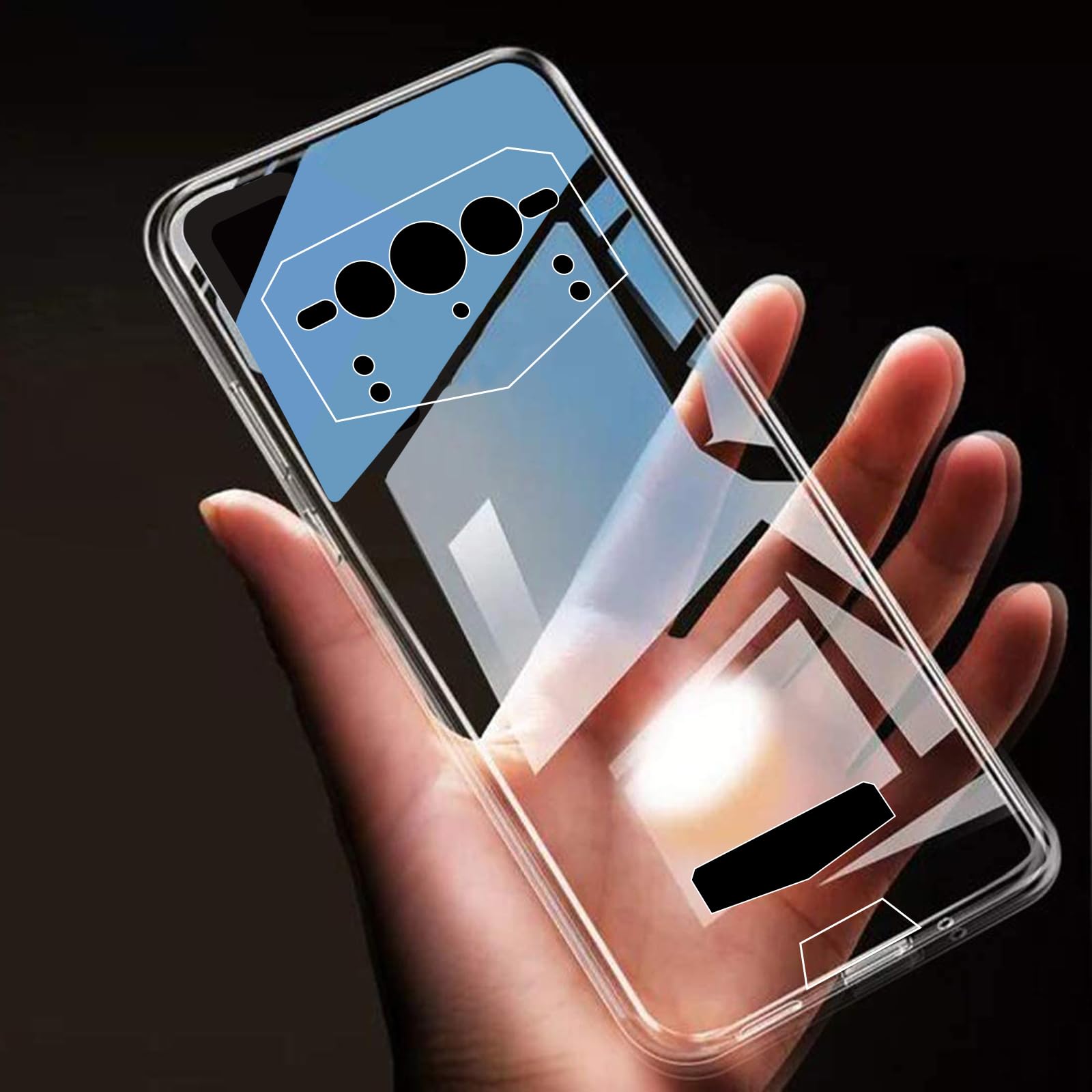 MEMELOKA Cover + Vetro Temperato Per DOOGEE Vmax Plus / Pro 2024 | Custodia Sottile TPU Anti-Ingiallimento Trasparente + 2 Pellicole