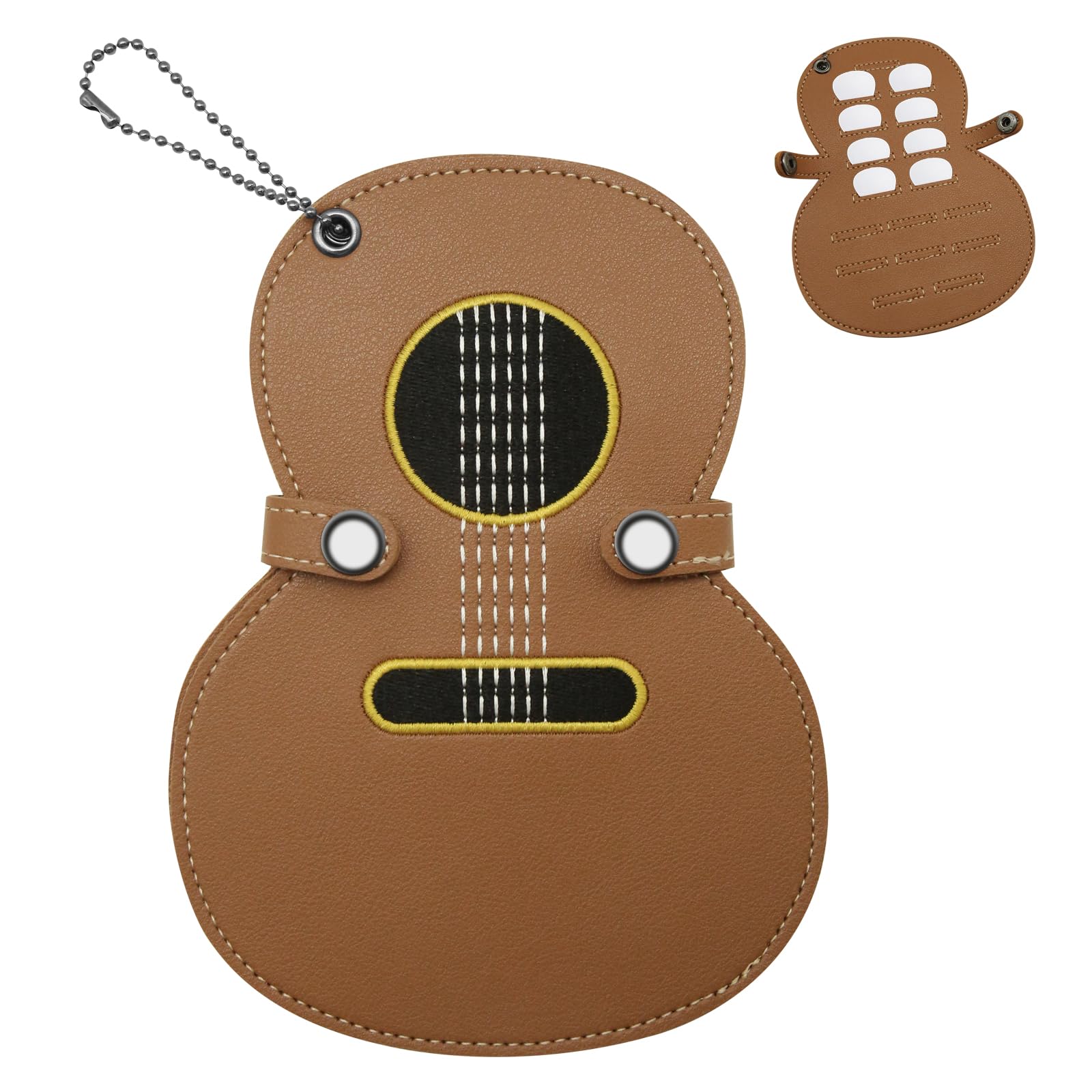 Leather Guitar Pick Holder Brown Designed with 17 Slots Guitar Pick Holder, Guitar Pick Case for Storing, Picks Guitar Case Gifts for Guitar Players for People Who Love Music to Use for Storage