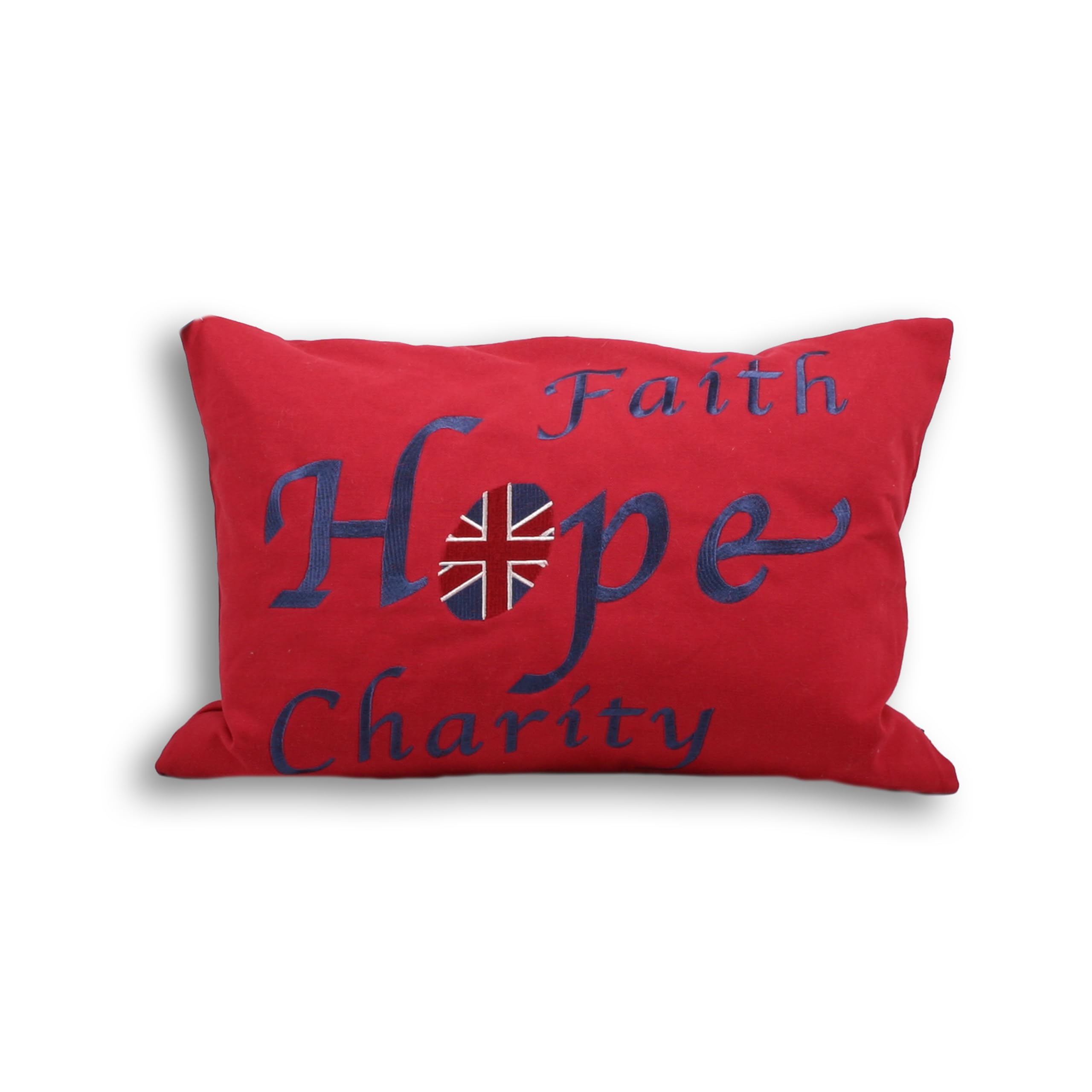 Paoletti Faith Polyester Cushion, Red, 35 x 50cm