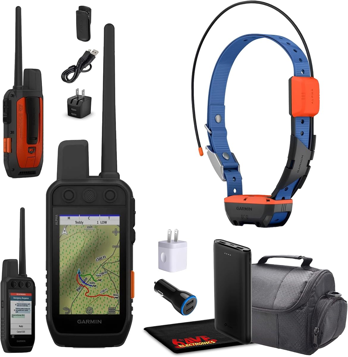 Paquete de navegador GPS portátil para seguimiento y entrenamiento de perros Garmin Alpha 300i | Para senderismo, caza y navegación al aire libre | Incluye collar para perros Alpha T20 y más