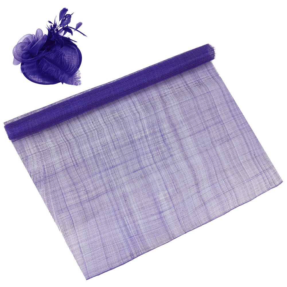 BENECREAT 1 Yards Sinamay Fabric, 19.7 inches Mesh Fabric for Hat Making, Veil Netting Mesh for Millinery, Bridal Headdress, Wedding Veil, Millinery