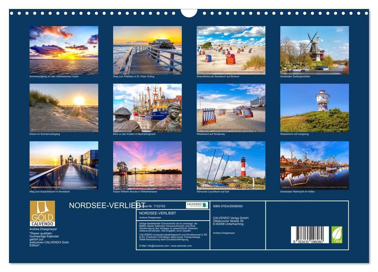 NORDSEE-VERLIEBT (Wandkalender 2025 DIN A3 quer), CALVENDO Monatskalender: Impressionen von der Waterkant (CALVENDO Orte)