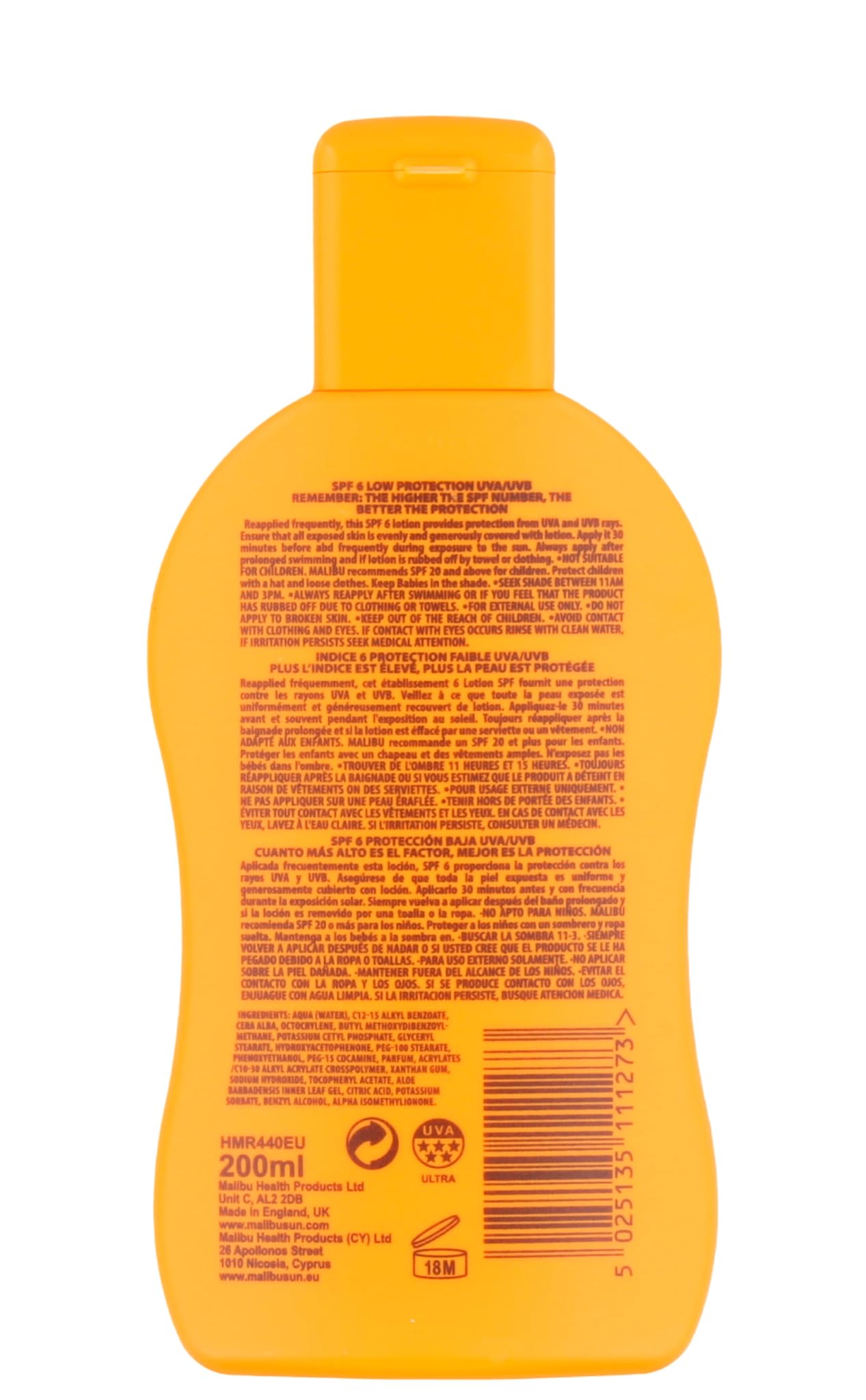 Malibu Sonnenmilch mit LSF6, 200 ml – Ansicht 2
