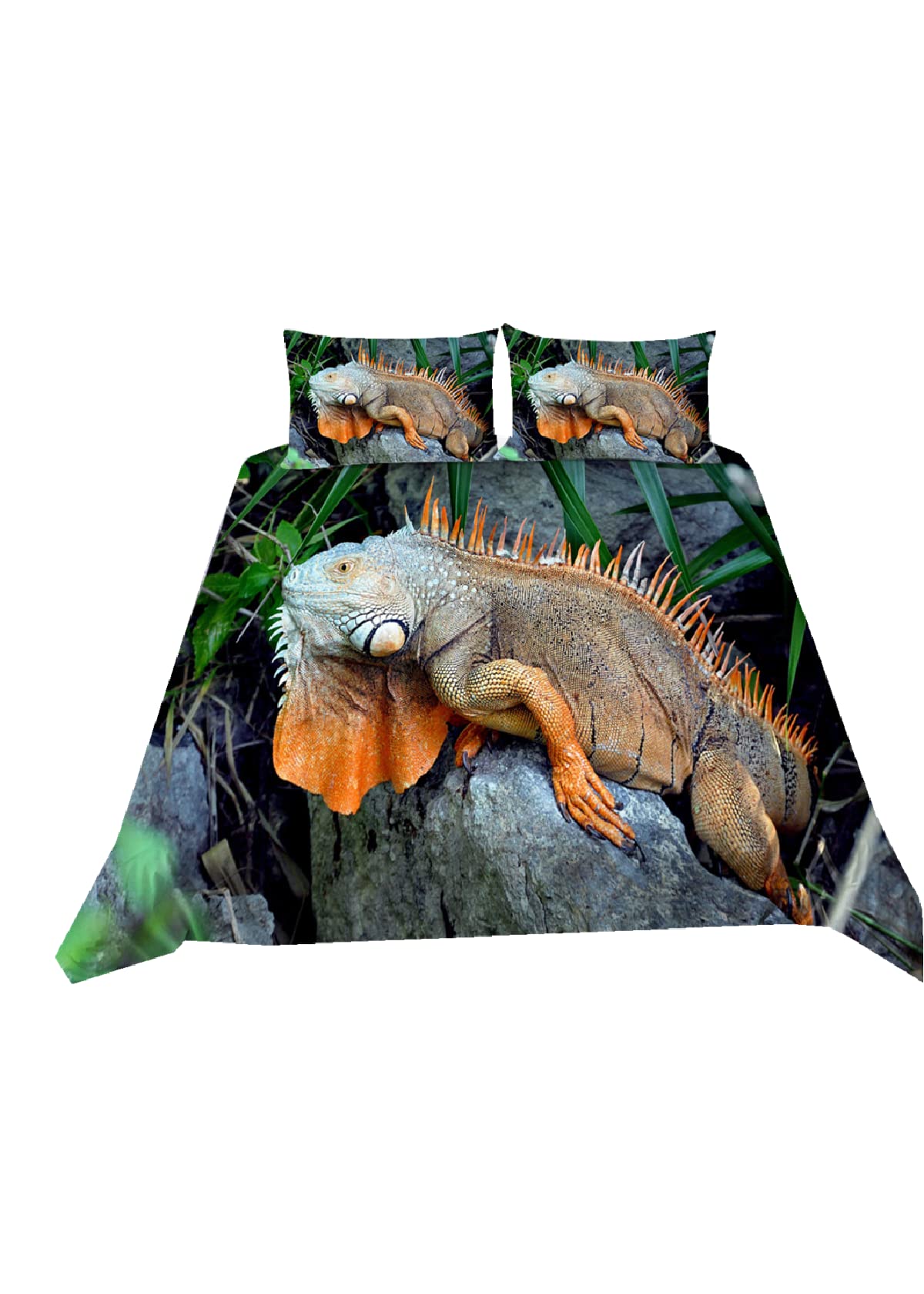 Reptiel Dekbedovertrek Set, Wild Hagedis Log Home Exotic Huisdier Gecko Kameleon Dier Patroon Helder Decoratief Beddengoed Set van 3 met 2 Kussenslopen Bruin Groen Dier (Dier 7.200x200cm Reptiel Dekbedovertrek Set, Wild Hagedis Log Home Exotic Huisdier Gecko Kameleon Dier Patroon Helder Decoratief Beddengoed Set van 3 met 2 Kussenslopen Bruin Groen Dier (Dier 7.200x200cm