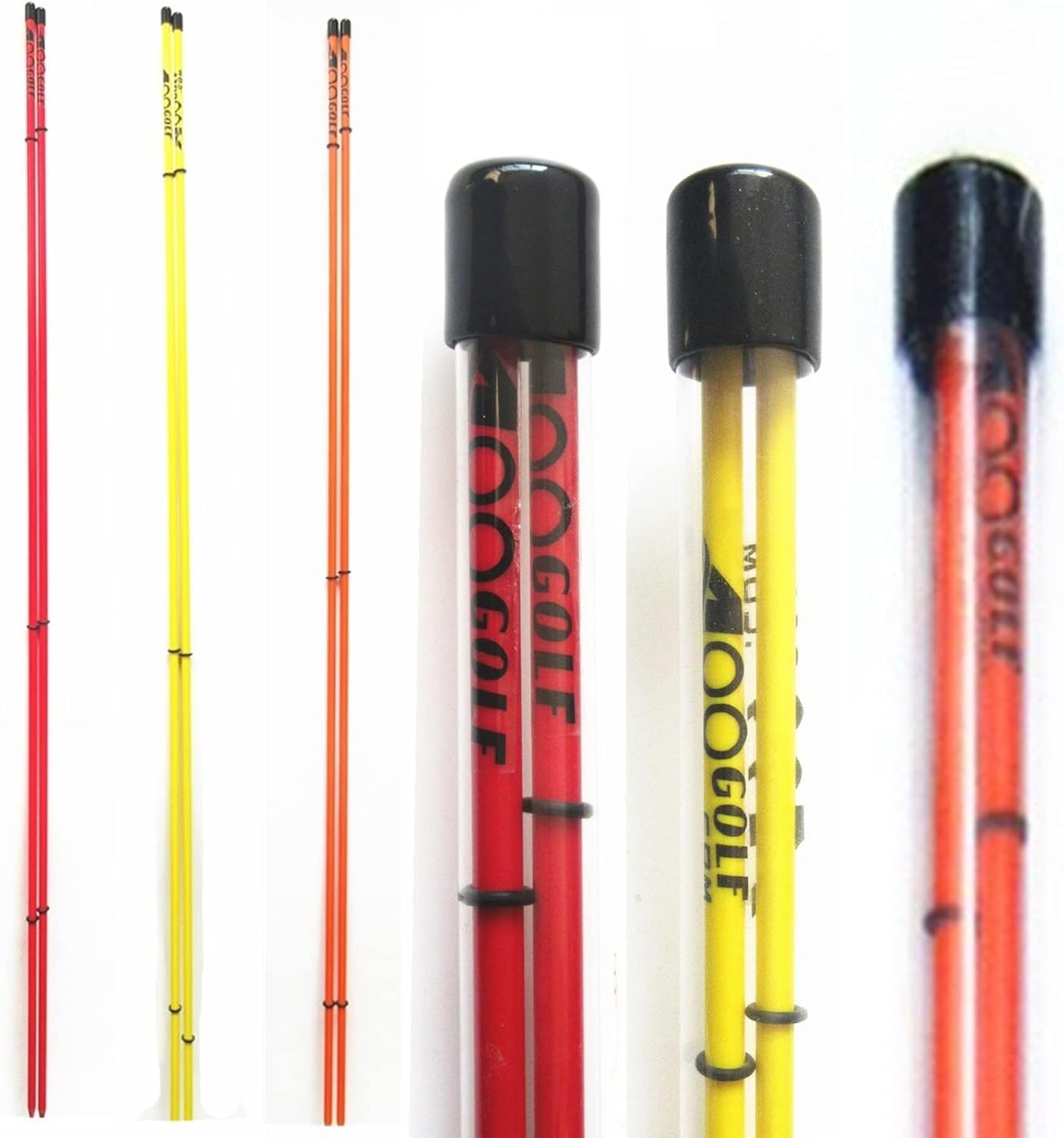 1pair A99 Golf Alignment Sticks Golf Practice Rods to Set up ur Body/Ball/Club in Perfect Alignment Posture Corrector w/Tube Case-Great Golf 4 Men/Women/juinor Golfer (Random Color)