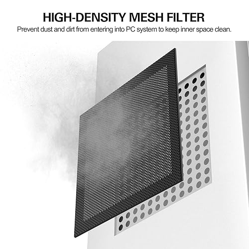 Miniatura 2 de MoKo Filtro de polvo de 5.512 in para ventilador de computadora, paquete de 4, marco magnético, malla de polvo, filtro enfriador de PC, cubierta de