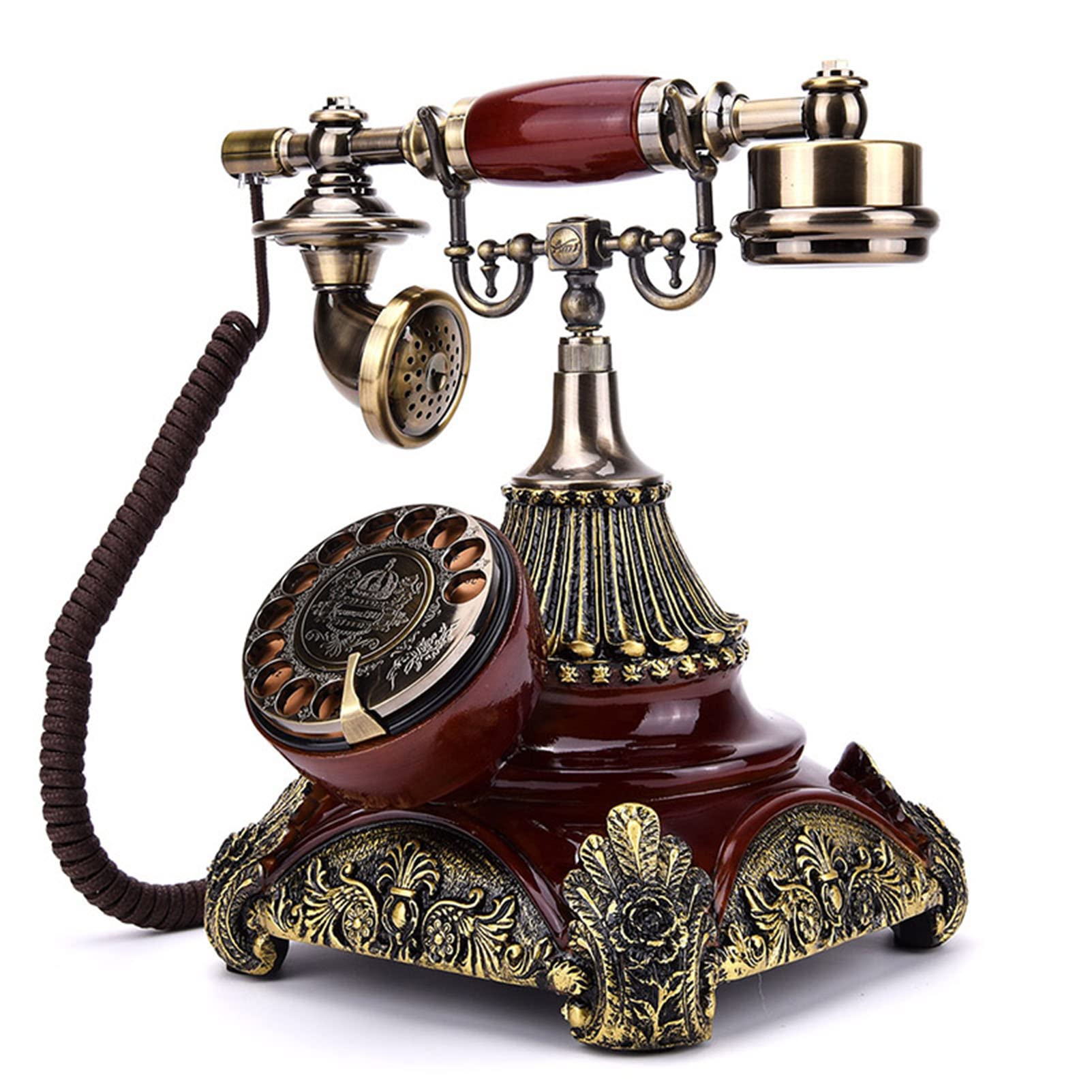 Telefono con Filo Manopola rotativa Telefono retrò Casa Vintage Telefono Fisso Antico di casa Ufficio Vivavoce (suoneria Singola)