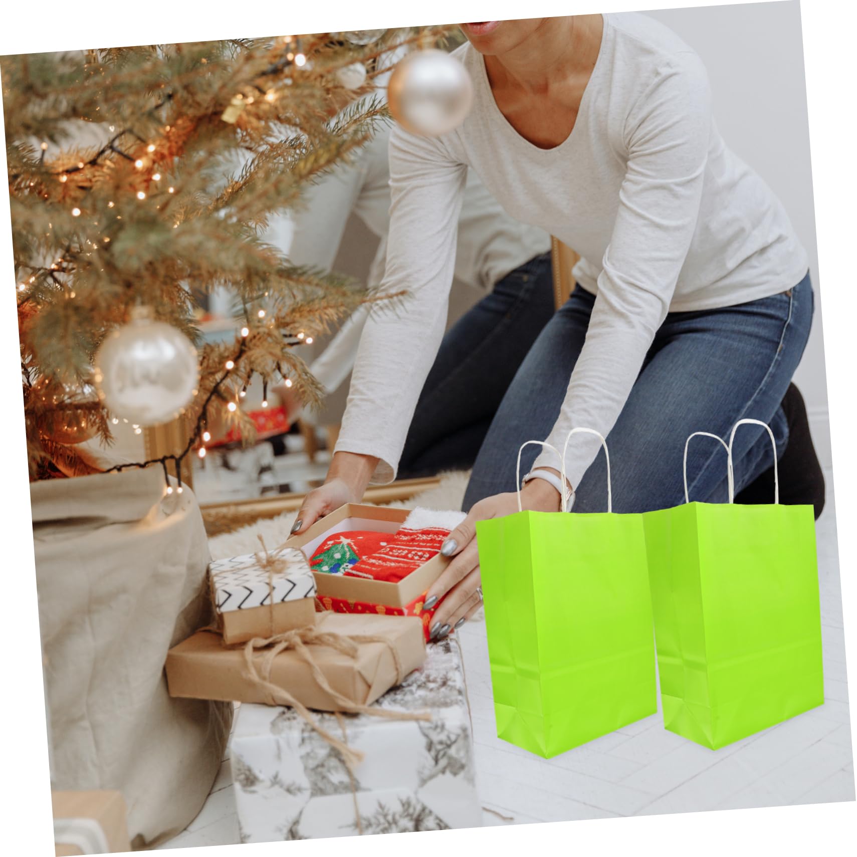 Cabilock 24pezzi Sacchetti Regalo Carta Per Caramelle Piccoli Sacchetti Regalo Con Manici Contenitori Per Biscotti e Dolci Per Feste Compleanno Shower e Speciali