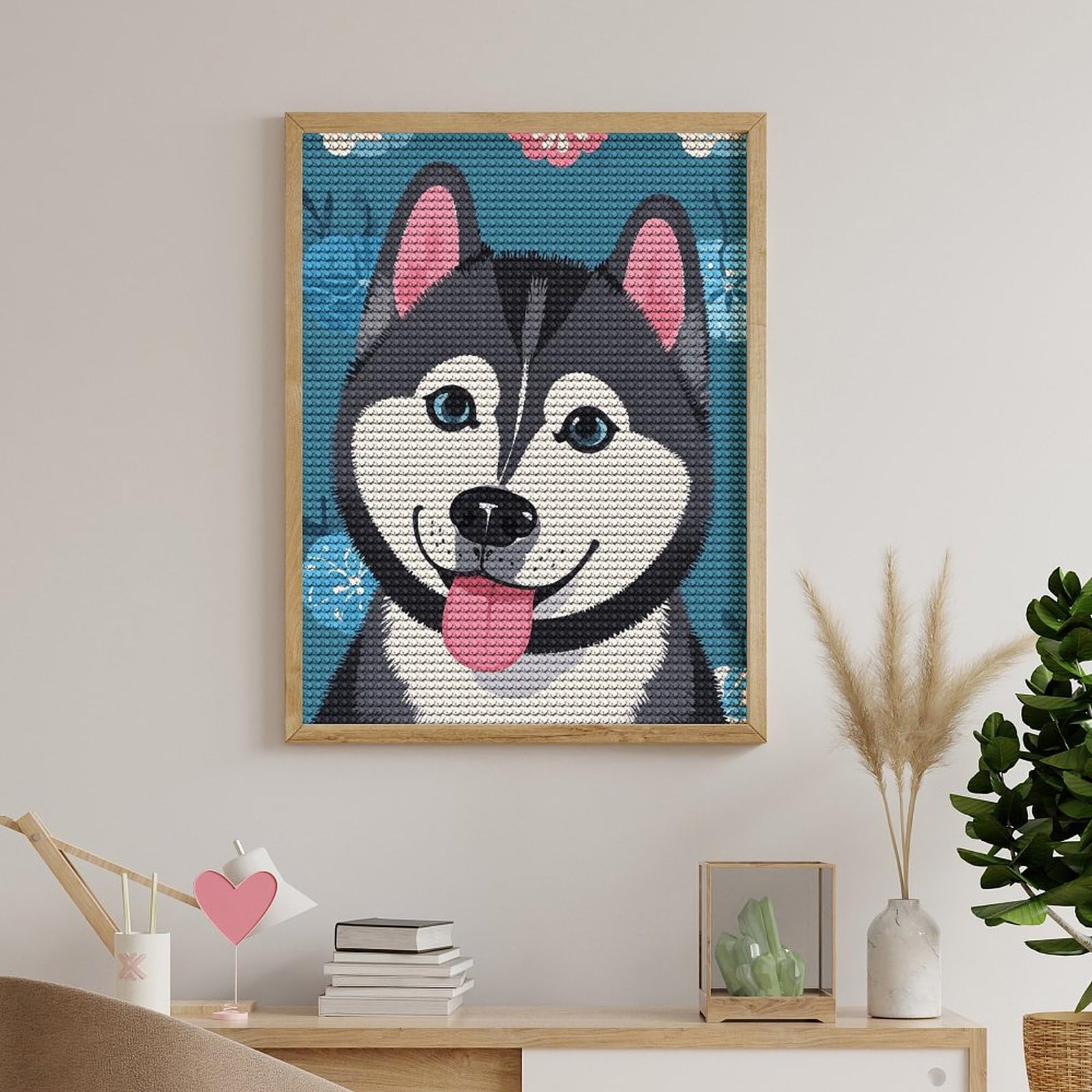 YSCOLOR Diamond Painting Pittura Diamante 5D Fai Da Te Yorkshire Terrier Cane Acquerello Pieno Rotondo Trapano Mosaico Diamante Ricamo Arte Strass Immagine Home Decor 30x40cm