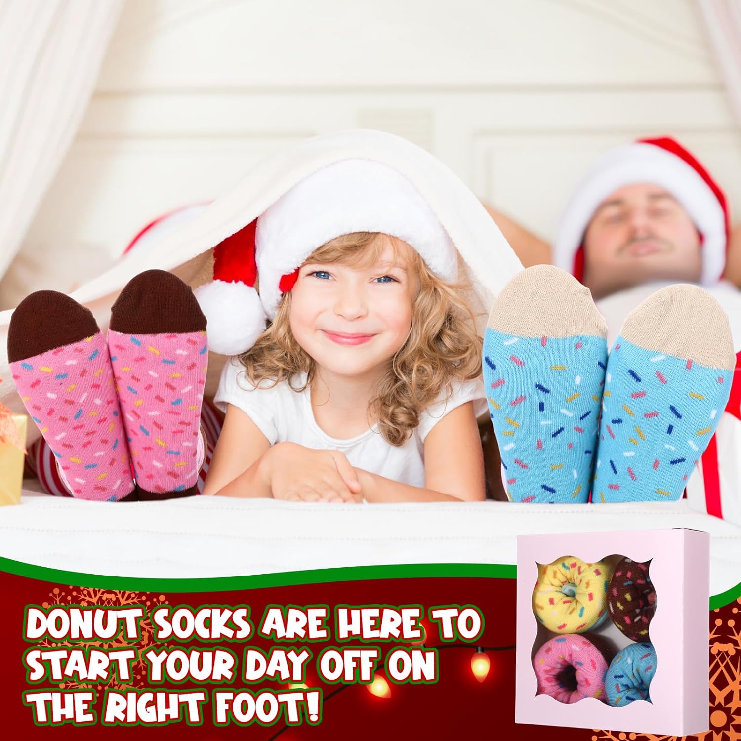 Mepase Funny Donut Socks Gift Box for Women Valentine Gift Fun Novelty Cute Socks Macaron Multipack Birthday Gifts - Image 3