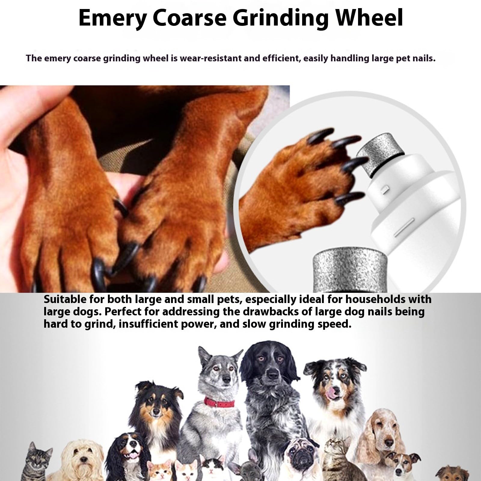 USB Ricaricabile Chiodi Del Cane Trimmer 2 Modalità di Regolazione Silenzioso Unghie Grinder Per Pet Uso quotidiano Gatti Efficiente Grooming Strumento Cane Nail Trimmer