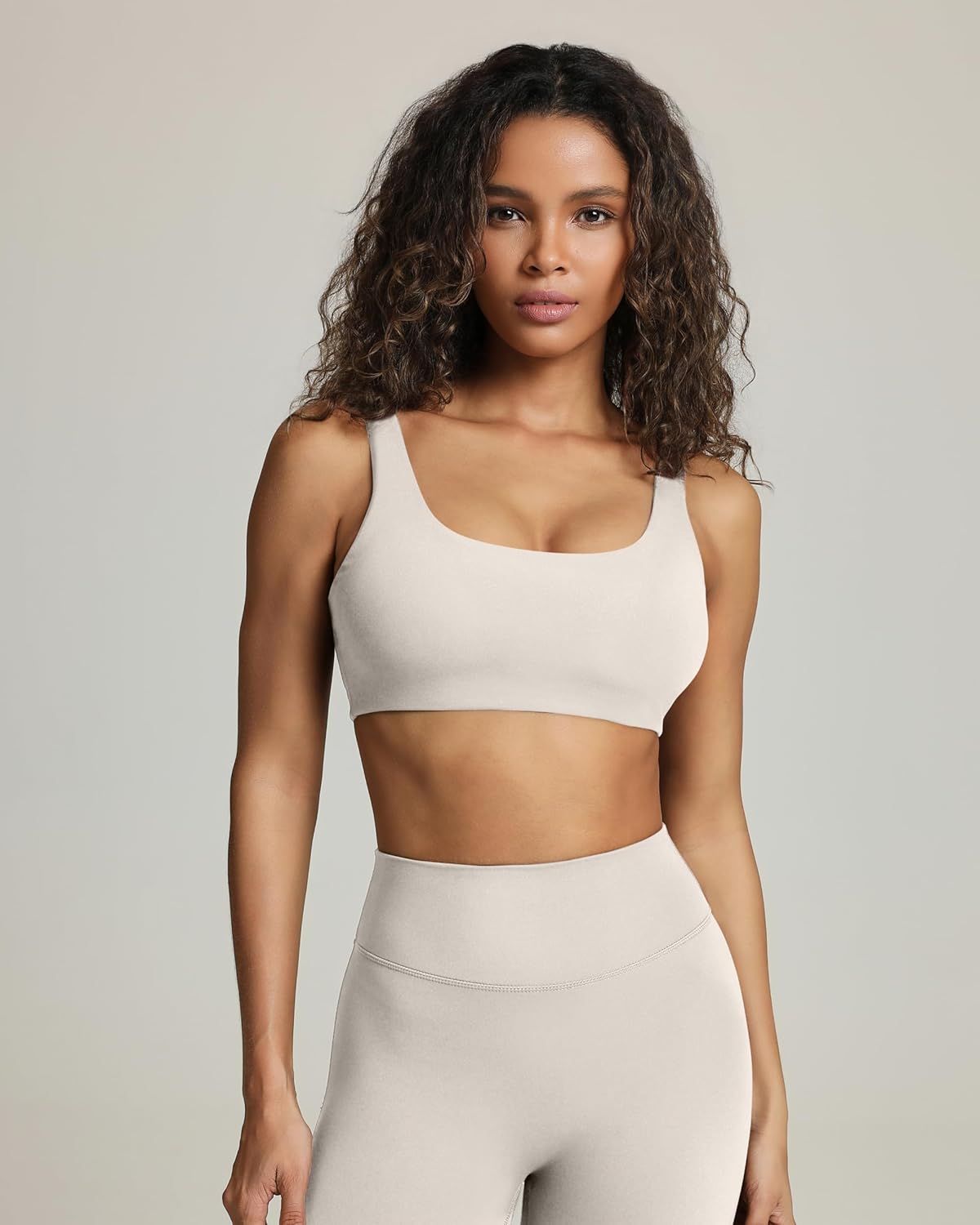 PAVOI ACTIVE Buttery Soft Sports Bras for Women - High Support Low Scoop Neck U Back Padded Yoga Gym Workout Bra - FlexFlow - Image 5