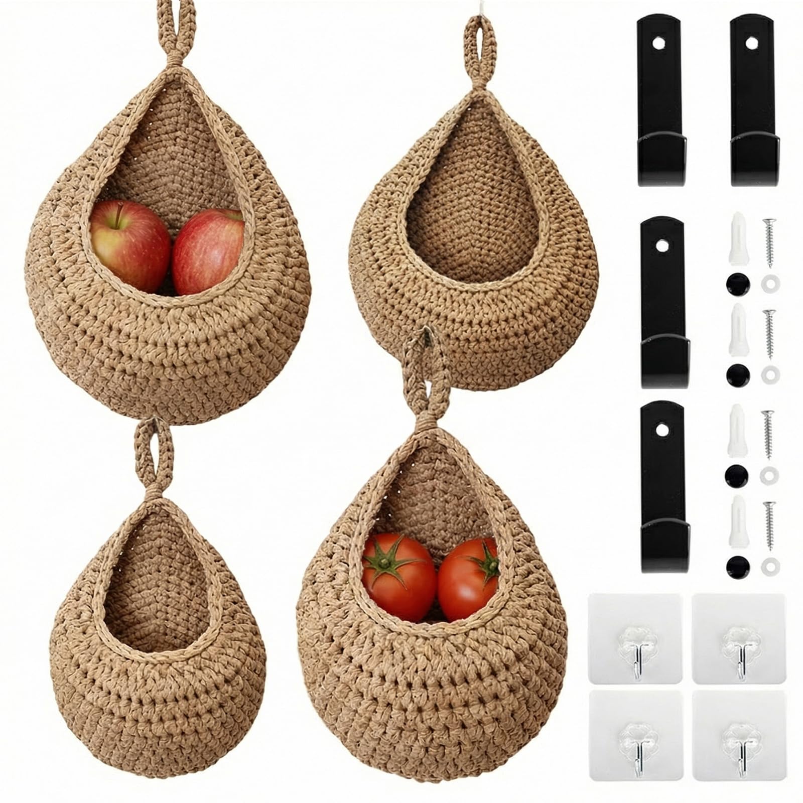 lot de 4 paniers suspendus muraux