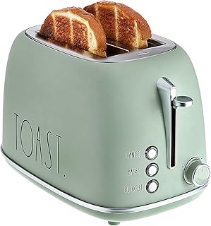 Rae Dunn Retro Rounded Bread Toaster, 2 Slice Stainless Steel Toaster wi...