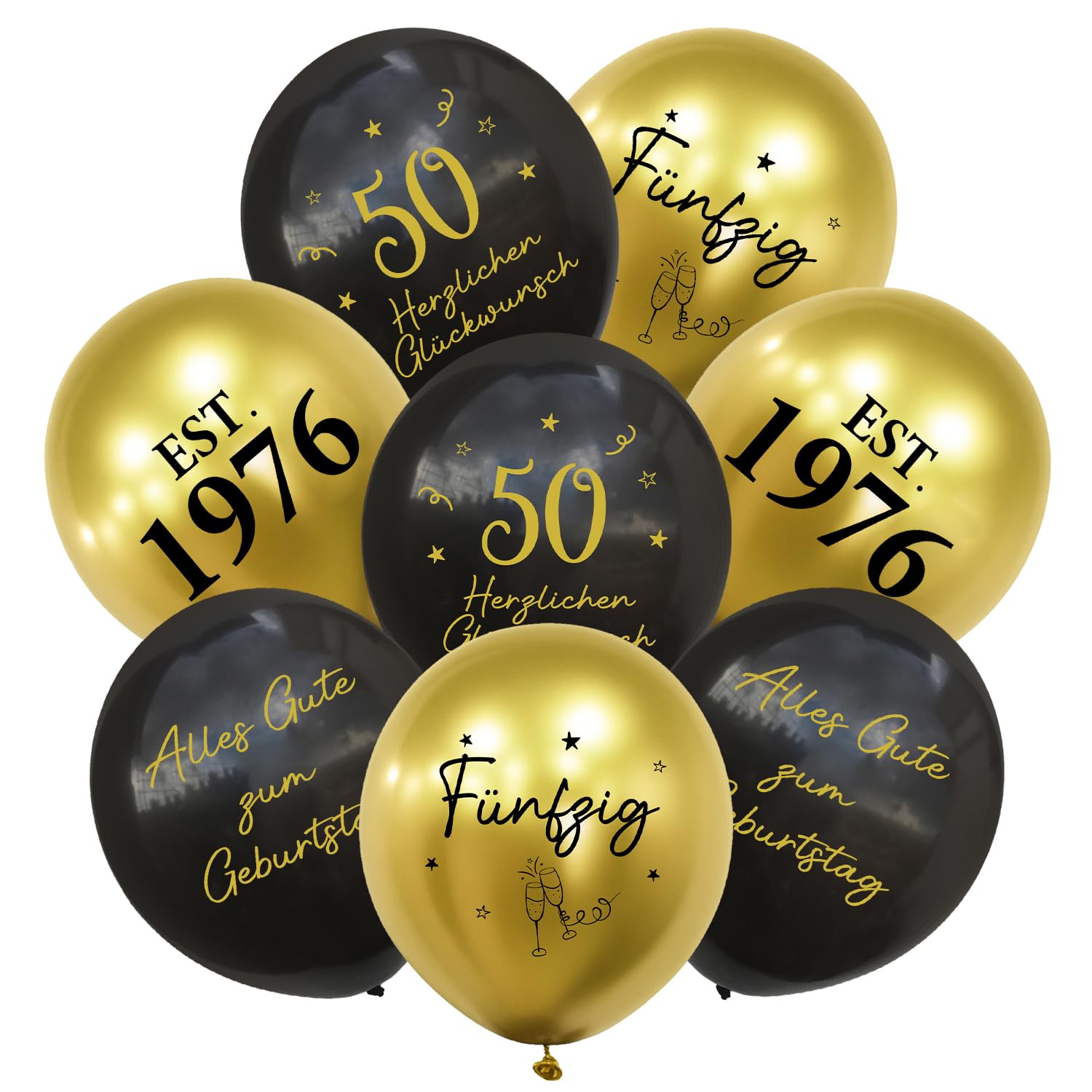 Schwarz Gold Luftballons Geburtstag Deko Jungen Mädchen