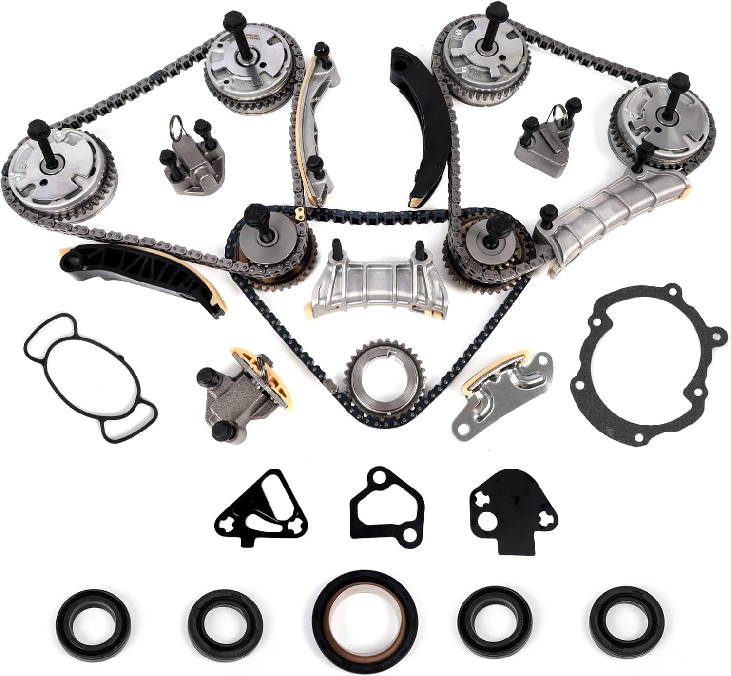 9-0753S Timing Chain Kit with VVT Sprocket, Fit for 2007-2016 Chevy Traverse/Camaro/Equinox, GMC Acadia, Cadillac CTS/SRX/STS, Buick Enclave/Lacrosse 3.0L 3.6L Engines