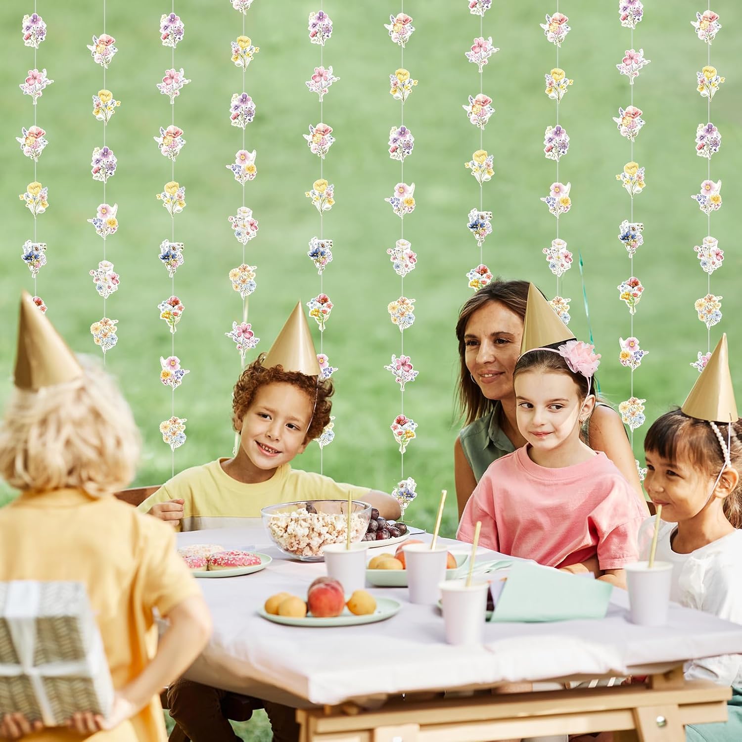 10 Pcs Wildflower Garland Streamers, Flower Paper Hanging, Wildflower Themed Party Decorations for Girls Spring Women Party Baby Bridal Shower Supplies - Image 7