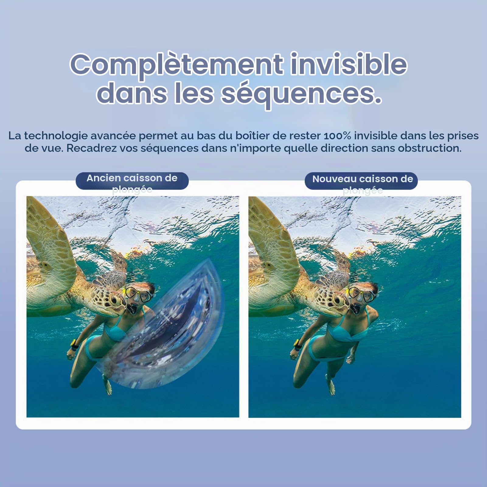 Étui de Plongée pour Caméra d'action X3, Boîtier de Plongée sous-Marine pour X3, Boîtier de Photographie avec Support, étanche jusqu'à 45 M