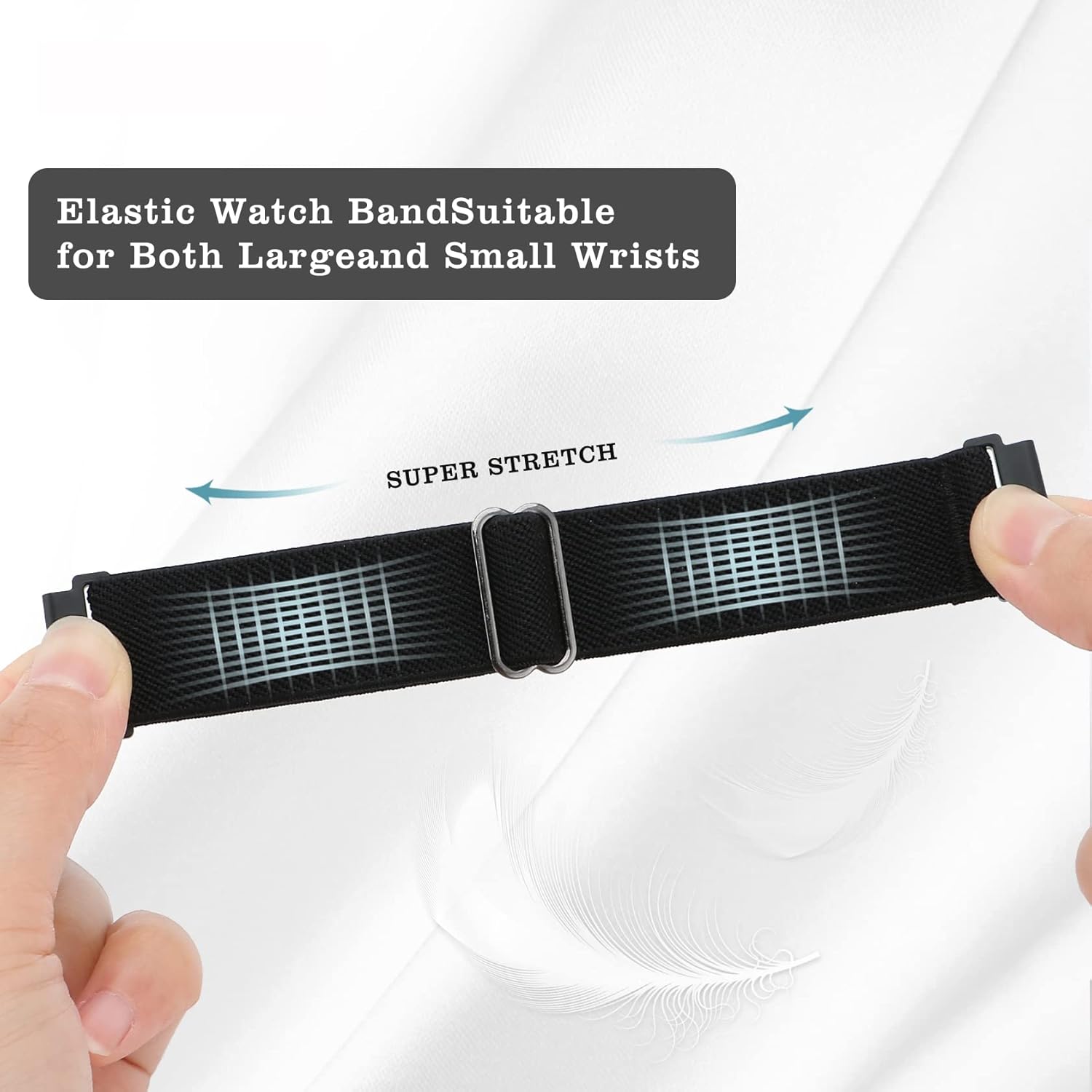 3 Pack Stretchy Nylon Band Compatible with Wyze Watch 47mm 44mm, 22mm Soft Elastic Strap Adjustable Sports Replacement Wristbands for Wyze Watch 44 47mm for Women Men - Image 4