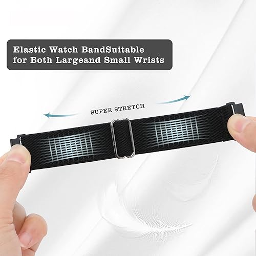 Miniatura 3 de Paquete de 3 correas elásticas de nailon compatibles con Fossil Gen 6 y 5E de 1.732 pulgadasGen 5 CarlyleGarrett Smart Watch, 0.866 pulgadas (0.866