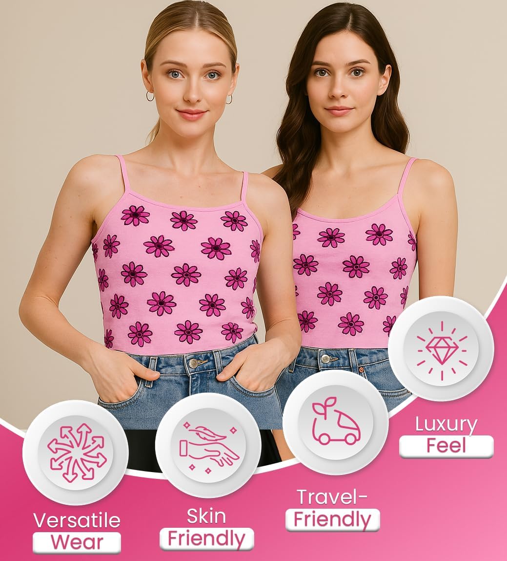 Womens Sleeveless Tank Top in Pink Color XLarge Size | Fall Tops for Women with Pink Flower Pattern | Front Scoop Neck Tank for Casual Wear & More - Image 3