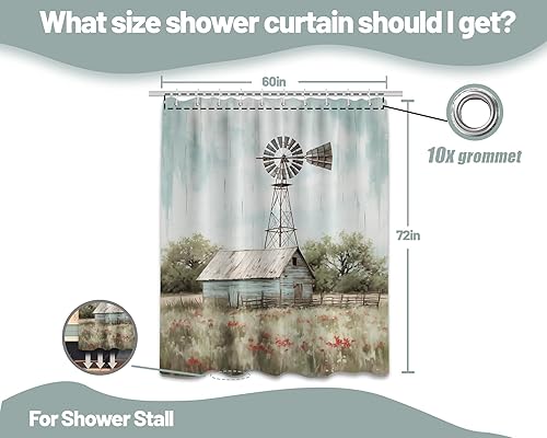 Miniatura 10 de Cortina de ducha con diseño de rosas, para primavera y verano, juego de cortinas de ducha con flores rosas y flores, impermeable, decoración de baño