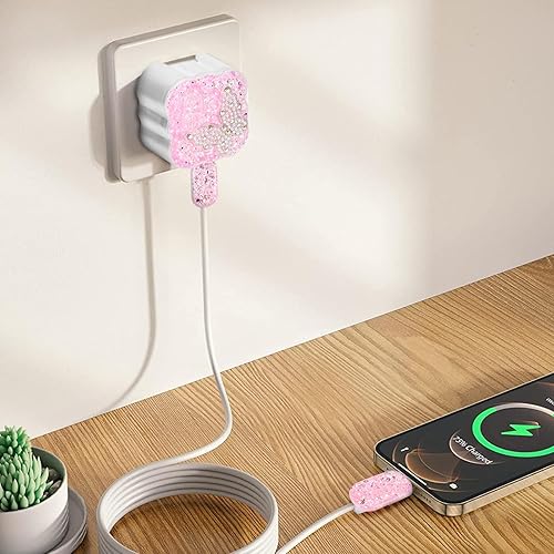 Miniatura 6 de CameCosy Juego de protectores de cable de carga para Apple Adaptador de corriente dinámico de 40 W, protector de enchufe de cargador con diseño de