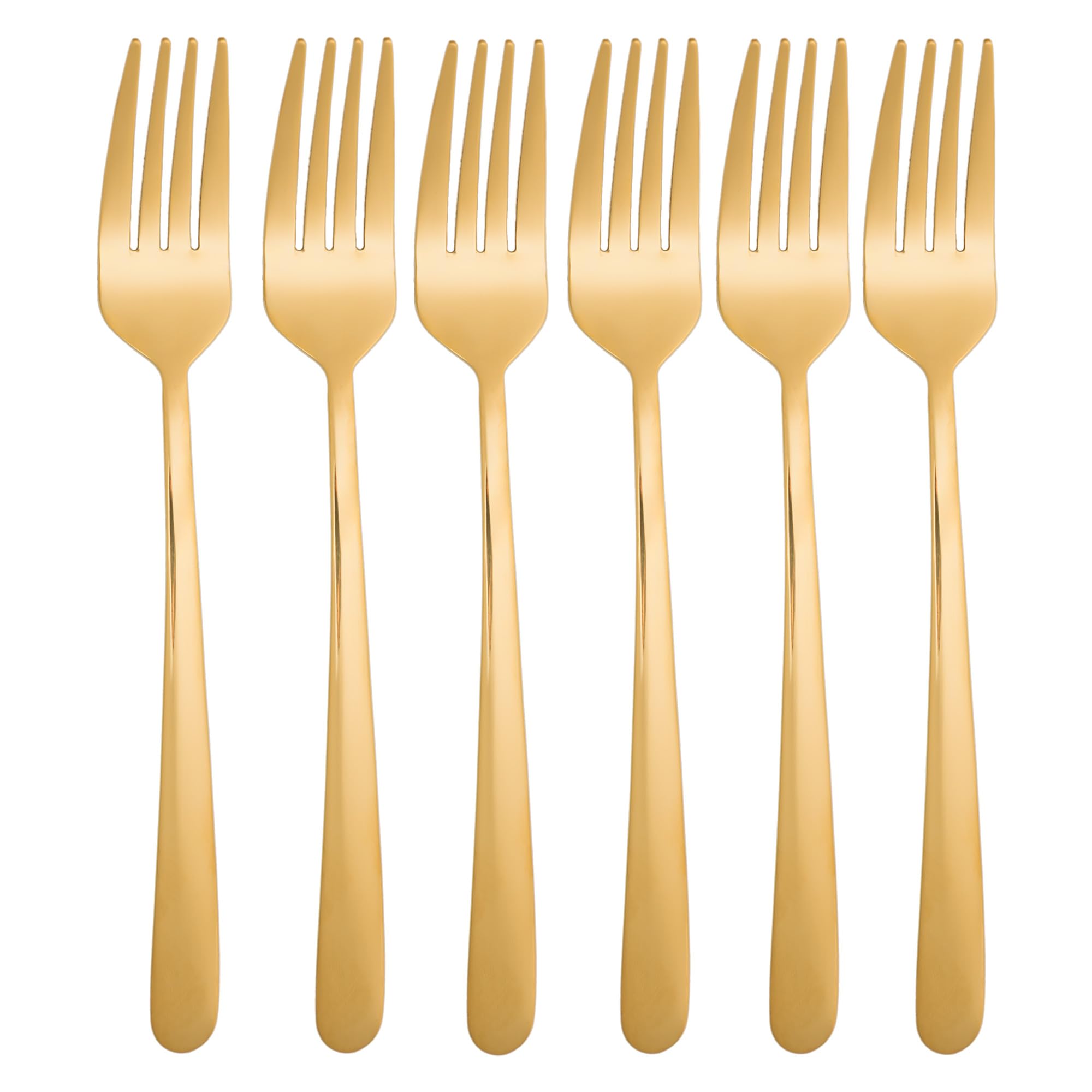 WOLFF - Conjunto 6 Garfos para Mesa Viena Dourado Aço Inox