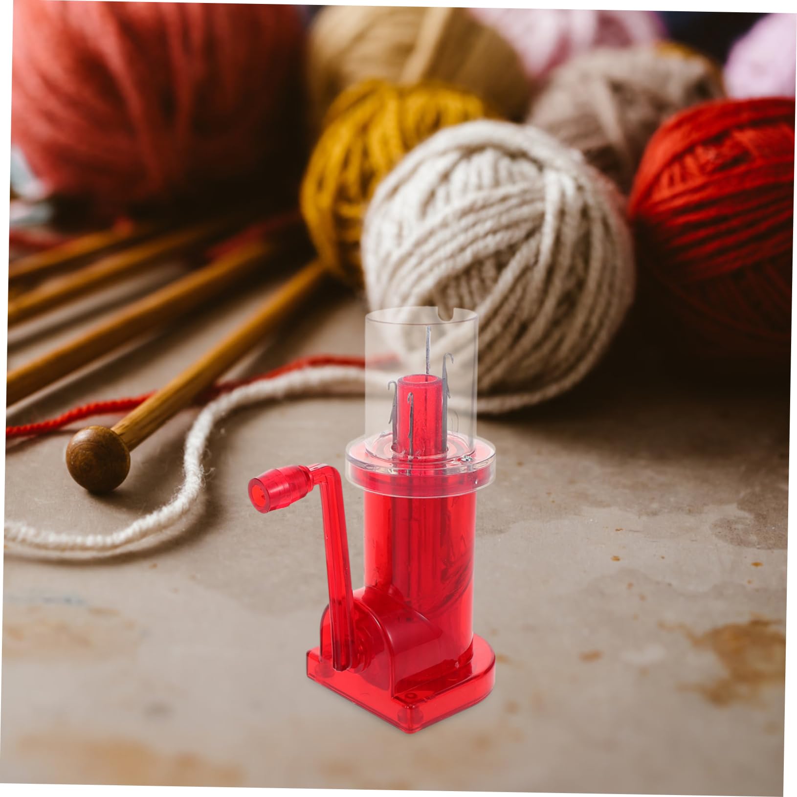 Tofficu Máquina de Tejer Manual de Plástico Roja, Portátil y Fácil de Llevar para Proyectos de Tejido y Creación de Artesanías Hechas a Mano