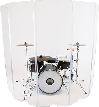 7-panel Isolation Booth with 78-inch Panels for Drum and Music Recording - All Acrylic Drum Shield