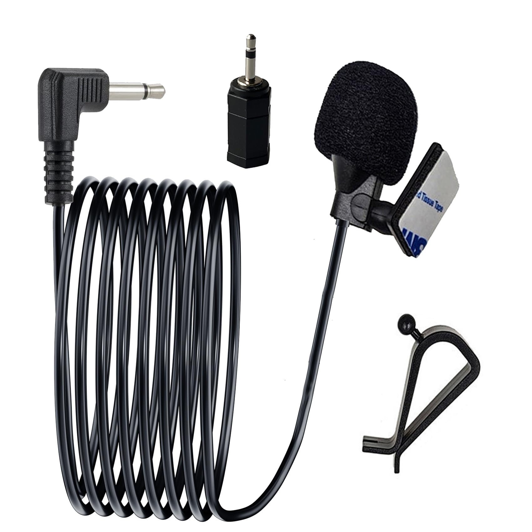MICMXMO Car Microphone 3.5mm for Car Vehicle Stereo Audio Radio GPS DVD Enabled Head Unit,Replacement Mic for Sony Pioneer Kenwood Boss JVC Jensen Alpine,with 3.5mm to 2.5mm Adapter