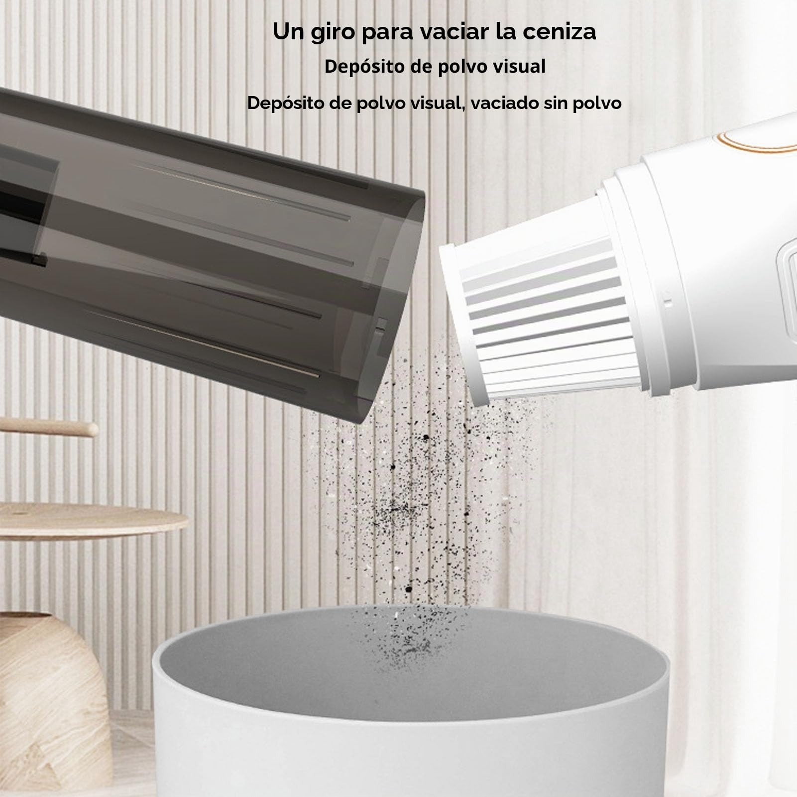 Aspirador sin Cable, 4 en 1 Aspirador sin Cable Ligero para el hogar con Potente succión, 30 Minutos de autonomía Aspirador de Mano para Suelos de Madera, alfombras, Coche, sofá