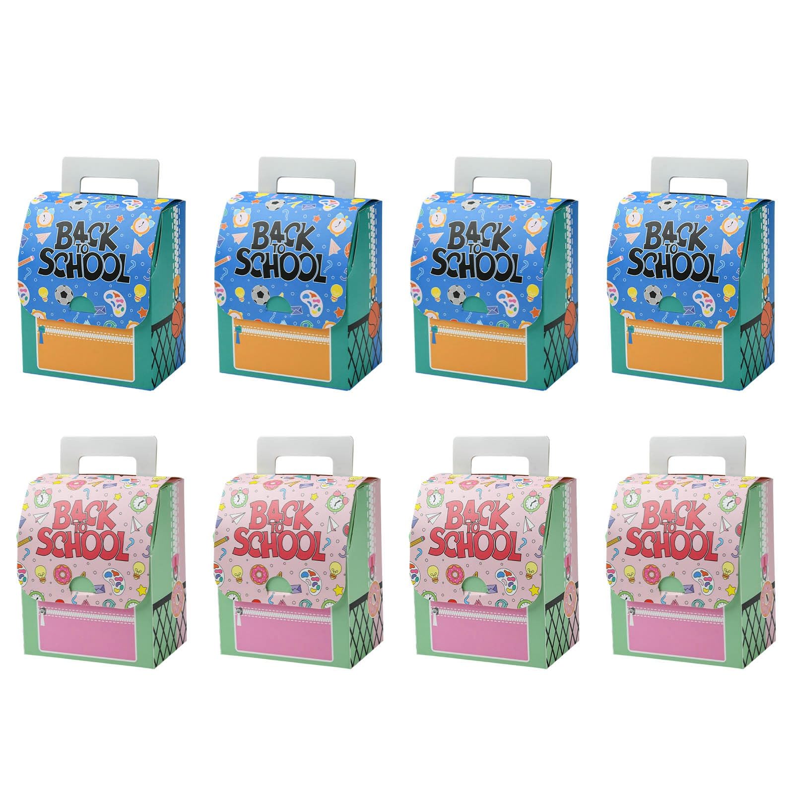 UR URLIFEHALL 20 Pcs 2 Styles Colourful Kraft Paper Boxes School Bag Shaped Treat Boxes for Cakes Candy Cookie Snacks Gifts Party Favor