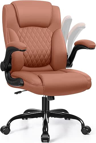 Leather Office Chair, PU Home Computer Desk Chairs with Ergonomic