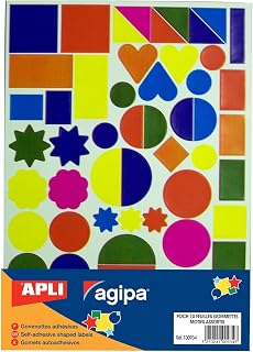 APLI Kids 100934 - Gomets adhesivos de varias formas y colores, 590 gomas geométricas.