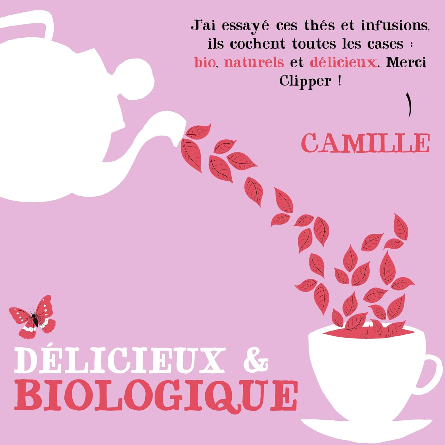 Clipper Infusion Bio Mes Belles Gambettes: Délicieuse Infusion Fraise & Fleur de Sureau (20 Sachets) - Image détaillée