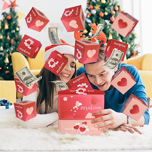 Miniatura 2 de Caja de regalo de sobre roja plegable única con confeti